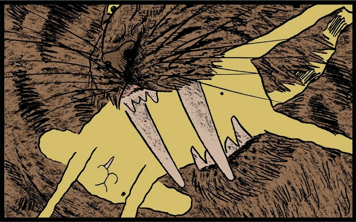 la maman tigre qui tien sabre dans la bouche