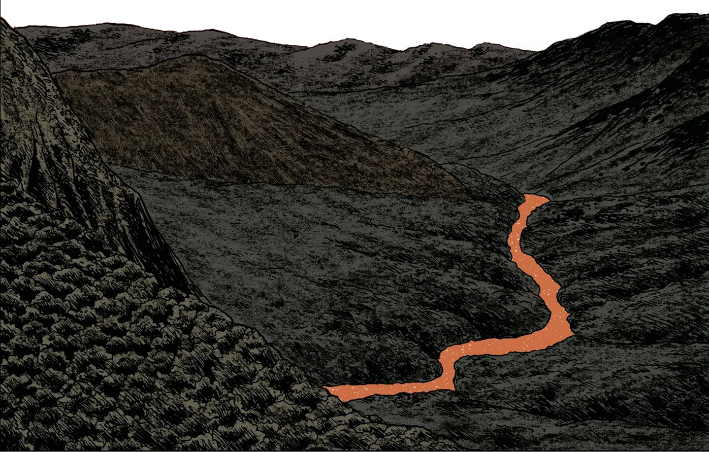 d'autres montagnes et une rivière