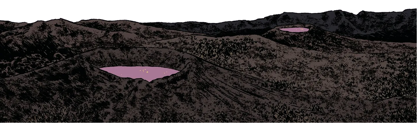 d'autres montagnes et des source d'eau