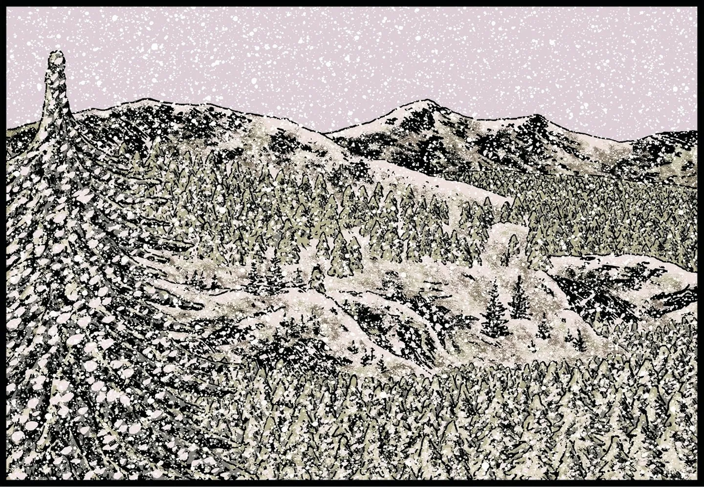 une foret sous la neige