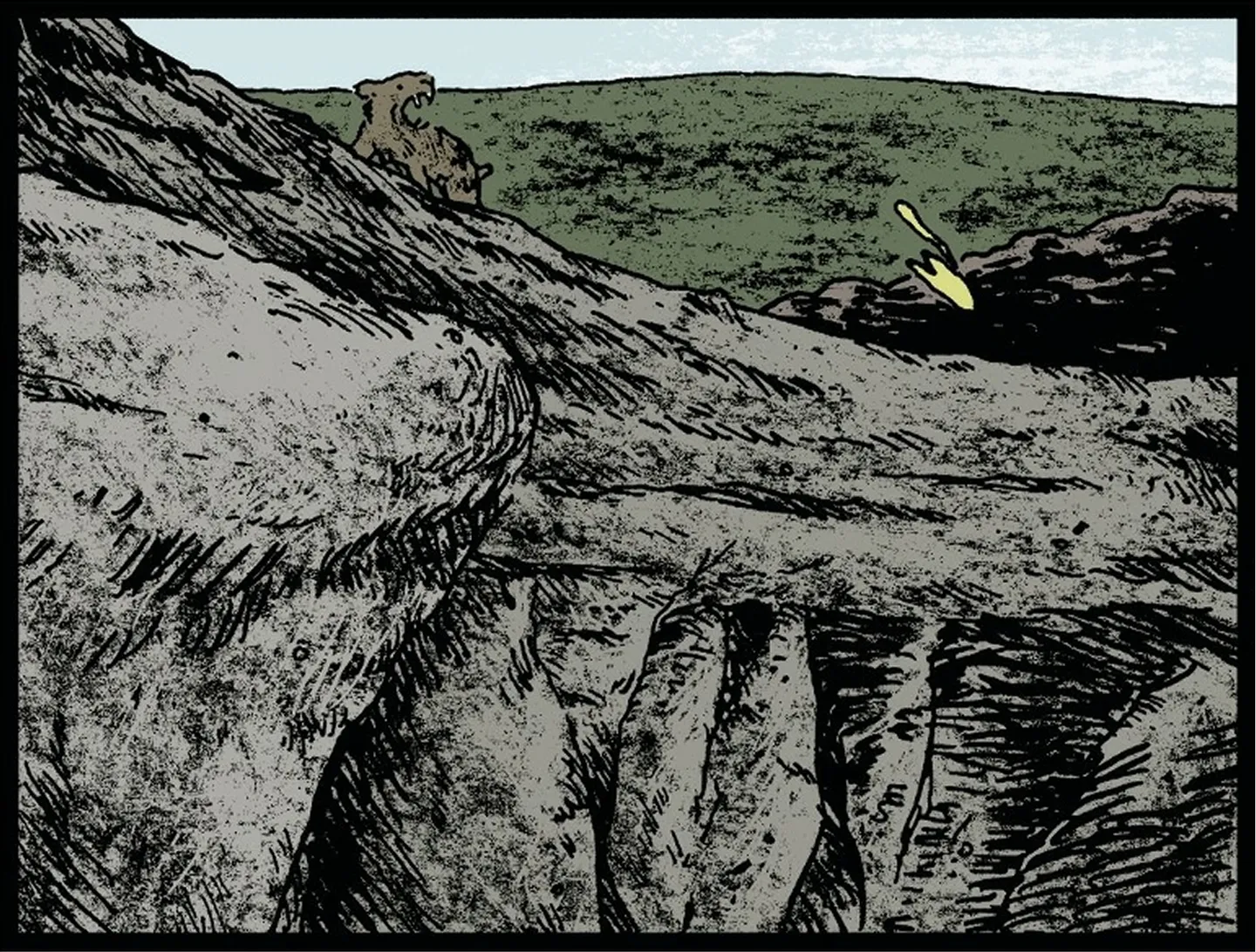 sabre qui tombe de la falaise