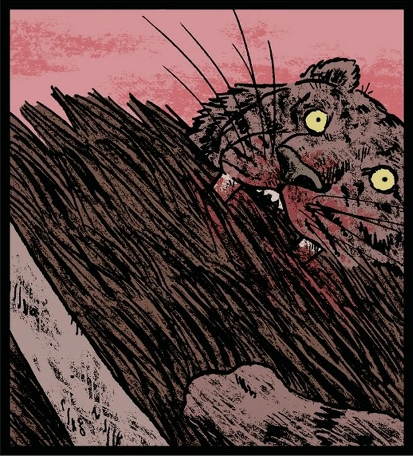 un tigre a dent de sabre qui attaque le buffle