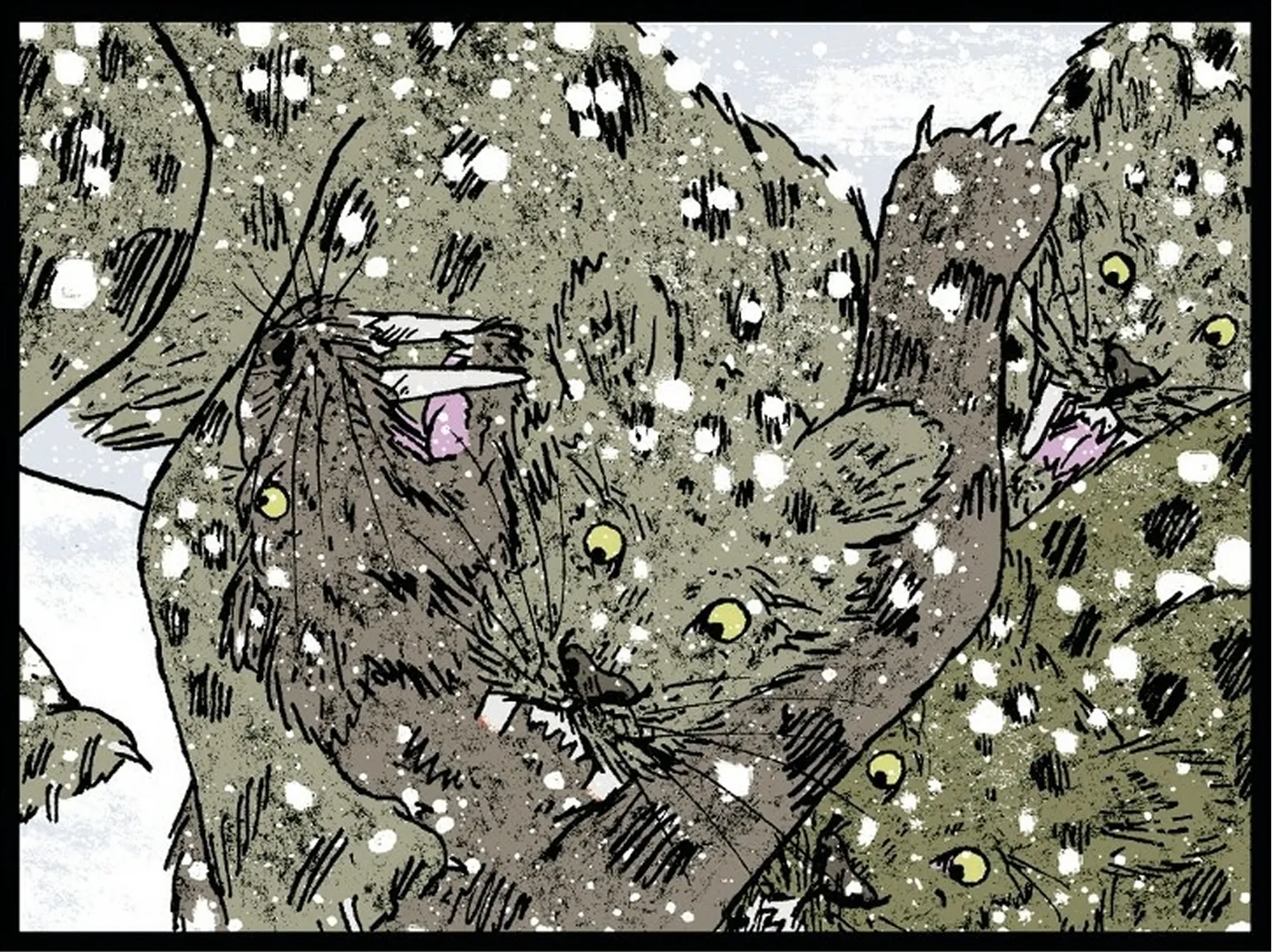 des tigres a dent de sabre qui se batte